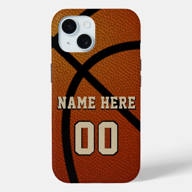 Coques iphone de basket-ball personnalisés, de nom (Verso)