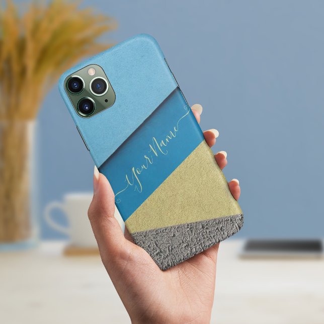 Coques iphone muraux gris et jaunes (Gray and yellow wall iphone cases)