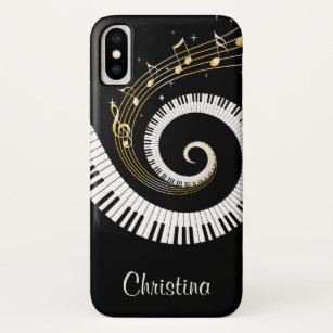 Coques Pour iPhone Clés de piano et notes personnalisables de musique