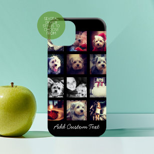 Coques Pour iPhone Collage photo avec Arrière - plan noir