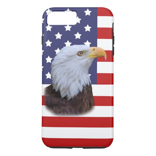 Coques Pour iPhone Eagle patriotique et drapeau des Etats-Unis (Dos)