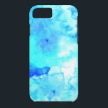 Coques Pour iPhone Eté bleu marine moderne peint à la main aquarelle<br><div class="desc">Une aquarelle d'été cool,  lumineuse et moderne peinte à la main bleu marine foncé et brillant</div>