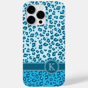 Coques Pour iPhone Monographie bleu poster de animal léopard