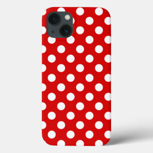 Coques Pour iPhone Motif à points Polka blanc et rouge super mignon