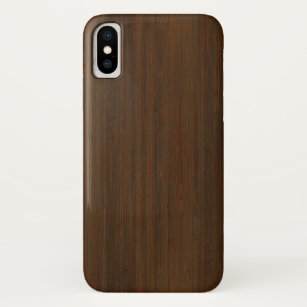 Coques Pour iPhone Regard du bois en bambou de grain de brun foncé de