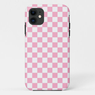Coques Pour iPhone Rose Checkered et blanc