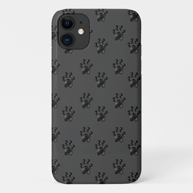 Coquet étui iPhone Case-Mate à motif de patte gris (Dos)