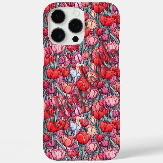 Coquet Étui Iphone Personnalisé avec Nom de Tulipe (Verso)