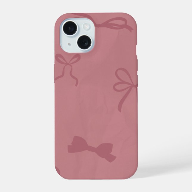 coquet motif de noeud rose iphone 15 coque (Verso)