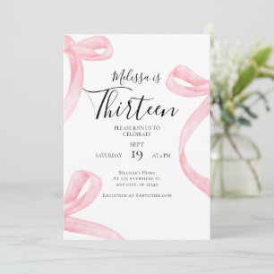 Coquette 13e anniversaire Invitation Girl   Fancy