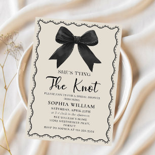 Coquette Black Bow Bridal Show Invitation