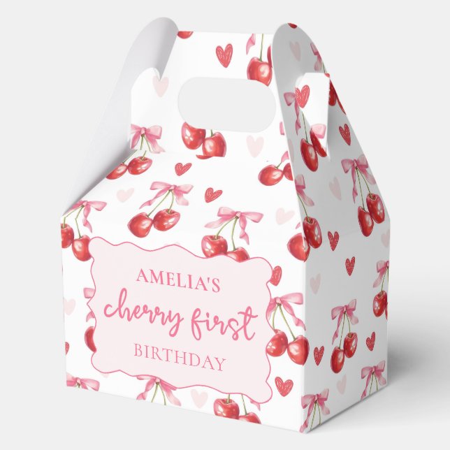 Coquette Bow Cherry Premier anniversaire Ballotins (Recto)