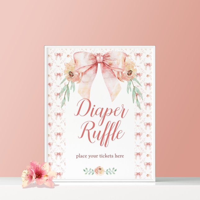 Coquette Bow Floral Diaper Poster (Créateur téléchargé)