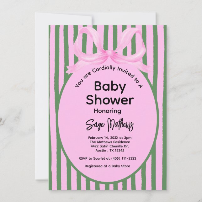Coquette Bow rose Baby shower esthétique fille (Devant)