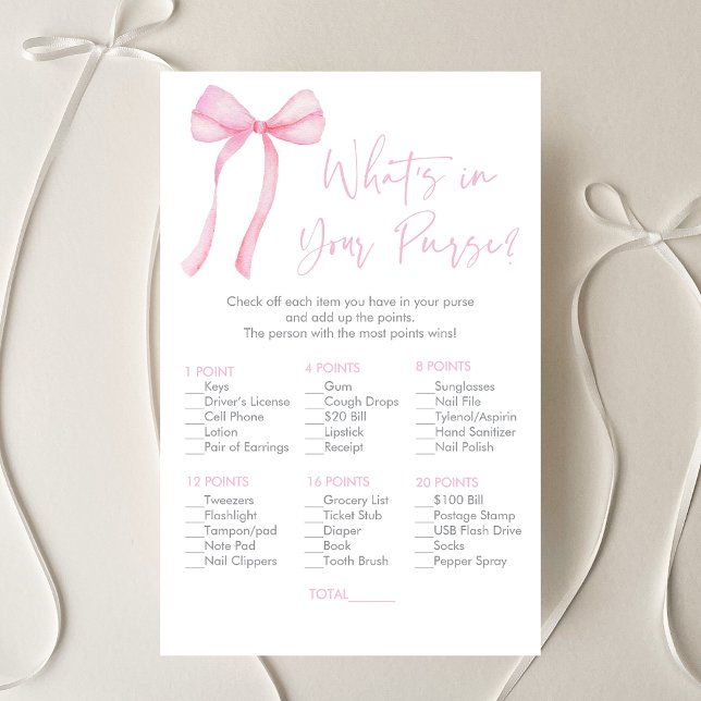 Coquette Bow rose Qu'est-ce que dans votre sac à m (Créateur téléchargé)