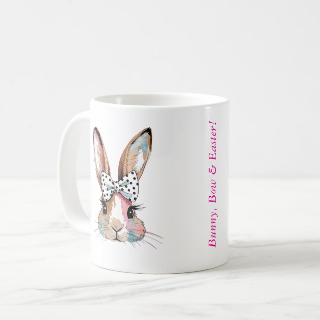 Coquette Bunny Bow Easter Mug (Devant gauche)
