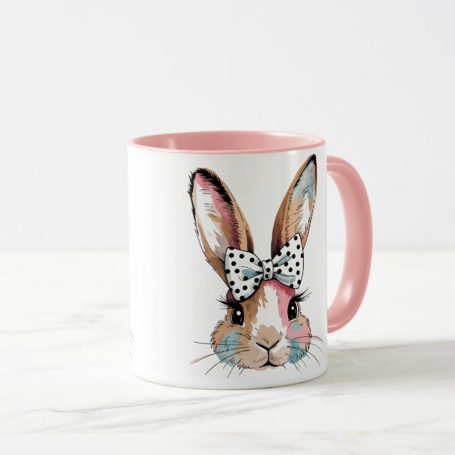 Coquette Bunny Bow Mugs et tasses de Pâques (Devant droit)