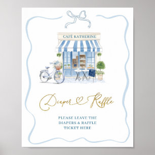 Coquette Café parisien French Diaper Raffle Poster
