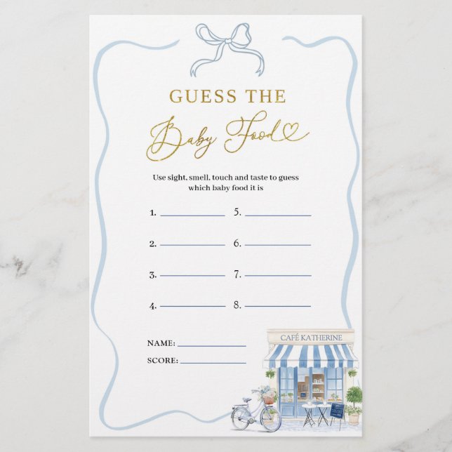 Coquette Café Parisien Guess The Baby Food Games (Devant)