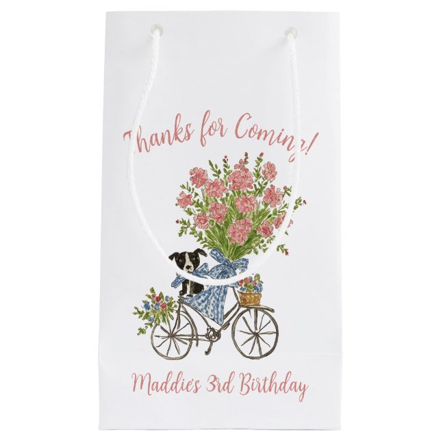 Coquette Chiot Anniversaire Fête Favoriser Sacs (Devant)