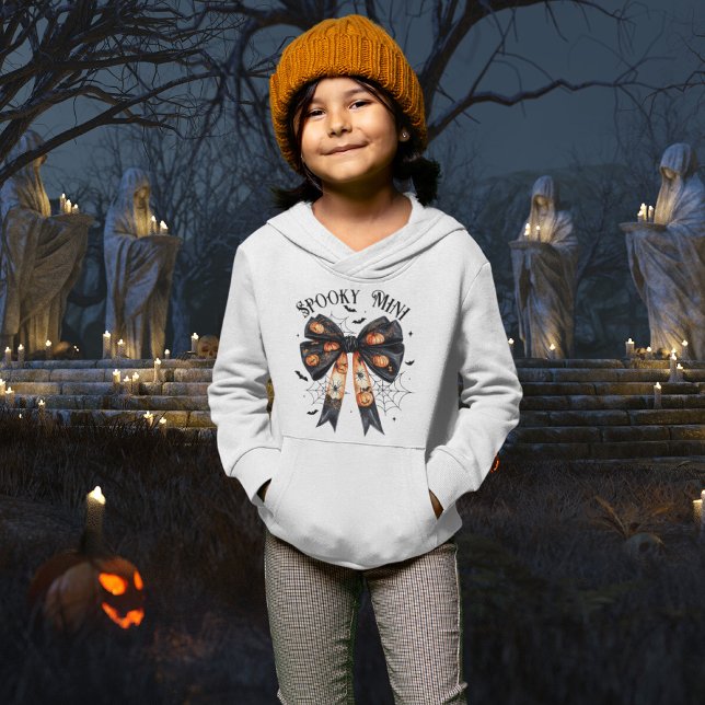 Coquette Éffrayante Mini Bow Halloween noir (Black Halloween Spooky Mini Bow Coquette Hoodie)