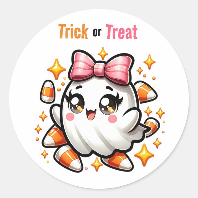 Coquette Ghost Trick ou Treat Sticker (Devant)