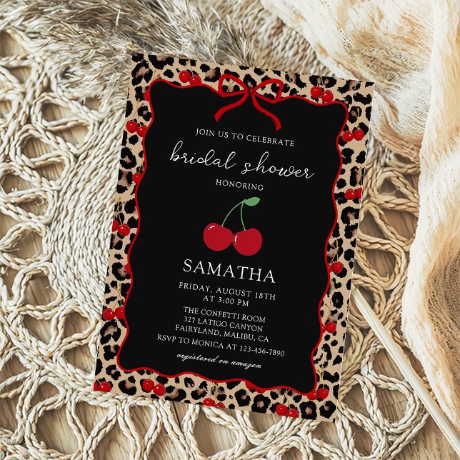 Coquette Leopard Cheetah Girl Birthday Invitation (Créateur téléchargé)