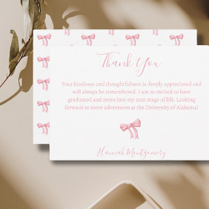Coquette Pink Bow Merci Cartes