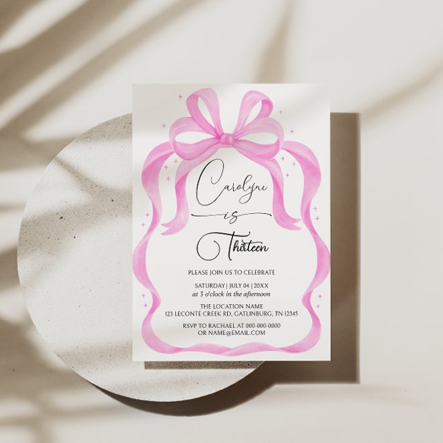 Coquette rose 13e anniversaire Invitation (Créateur téléchargé)