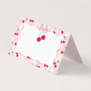Coquette rose cerise Bow En vichy carte de place