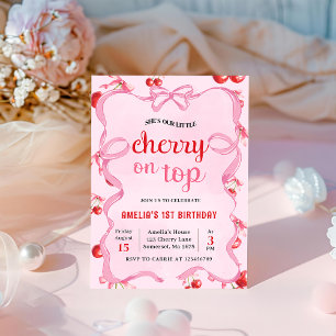 Coquette rose cerise en haut Invitation d'annivers