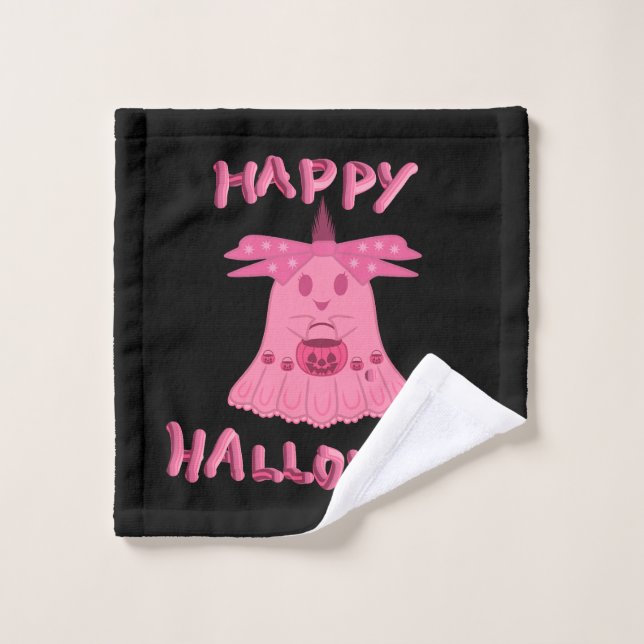 Coquette Rose Fantôme Joyeux Halloween Art Numériq (Gant de toilette)
