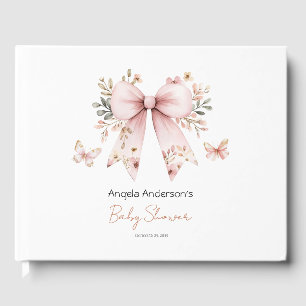 Coquette rose floral Bow Baby shower livre d'invit