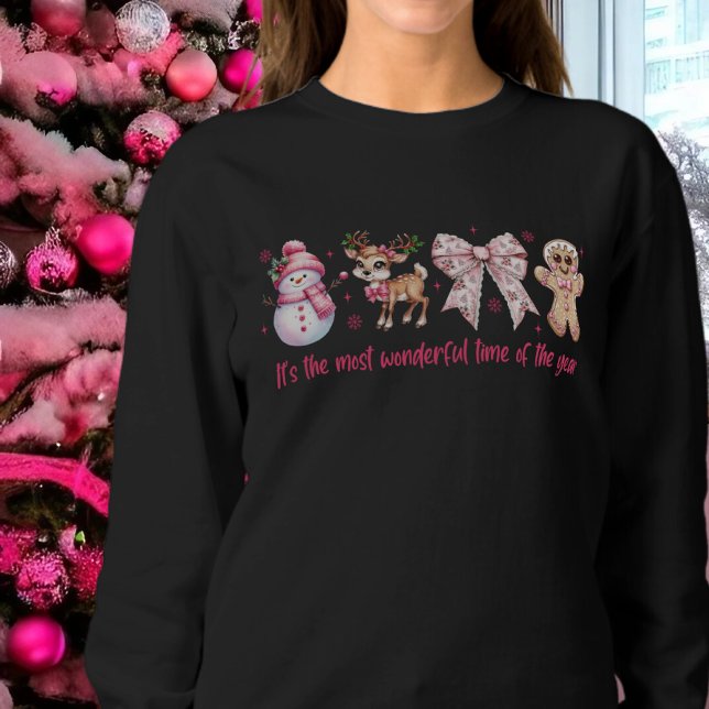 Coquette rose Icônes de Noël Sweatshirt (Créateur téléchargé)
