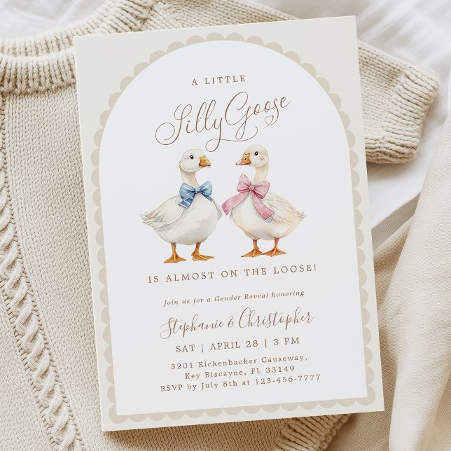 Coquette Silly Goose Gender Reveal Invitation (Créateur téléchargé)