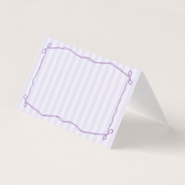 Coquette violette Bow Pastel Place Carte Décor Tab (Front)