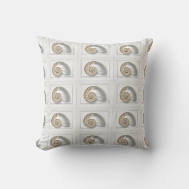 Coquillage blanc Nautilus Jeter oreiller (Recto)