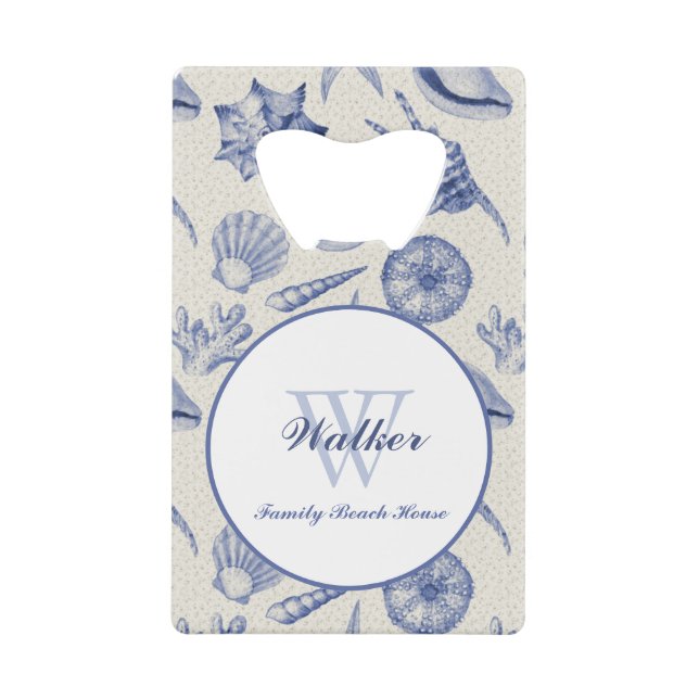 Coquillage bleu à thème nautique personnalisé (Devant)