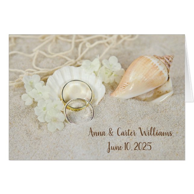 Coquillage et anneaux Mariages (Devant horizontal)