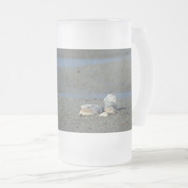 Coquillage Pile Verre Frosted Bière Mug (Devant droit)