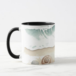 Coquillage & Sable – Mug Tote de Plage à l'Aquarel