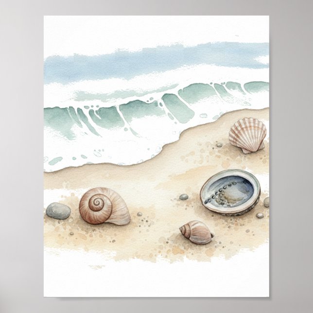 Coquillage & Sable – Papier Poster pour l'Eau (Sem (Devant)