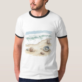 Coquillage & Sable – T-Shirt Bébé Plage Aquarelle