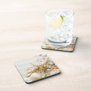 Coquillage sur le dessous de verre de plage