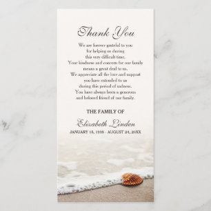 Coquillage sur le Merci de sympathie de la plage