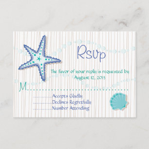 Coquillage tropical épousant des cartes de RSVP