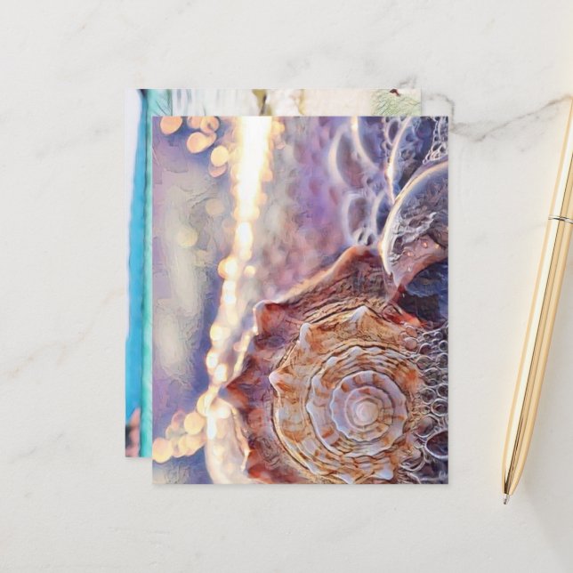 Coquillage violet dans la peinture marine (Devant/Arrière en situation)