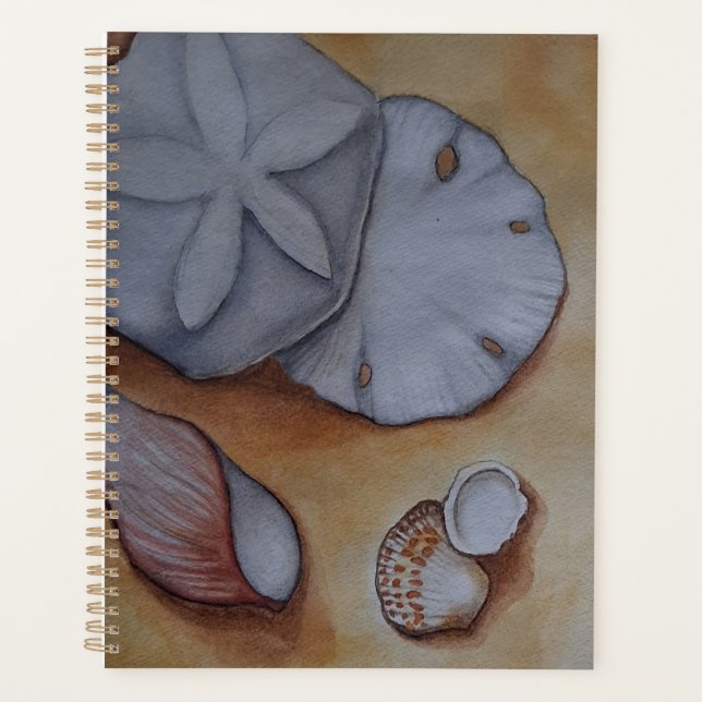 Coquillages à la peinture aquarelle de bord de mer (Devant)