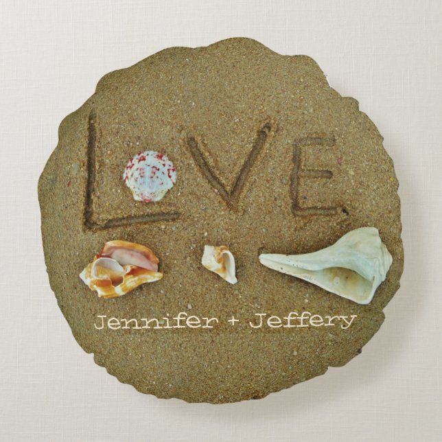 coquillages Amour sur la plage coussin personnalis (Dos)