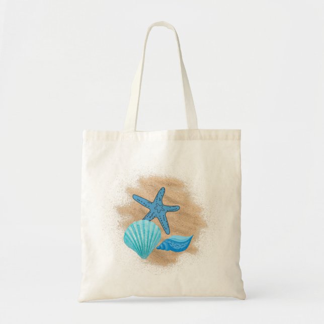 Coquillages bleus sur le Sac fourre-tout de plage (Devant)